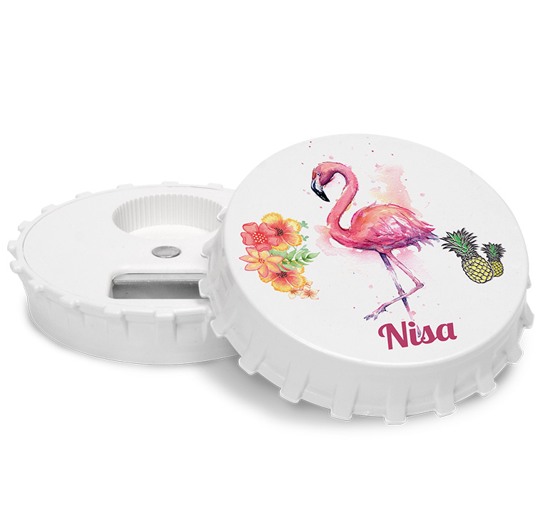 yuvarlak acacakli magnet - flamingo
