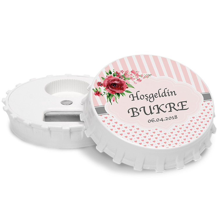 yuvarlak acacakli magnet - gullu