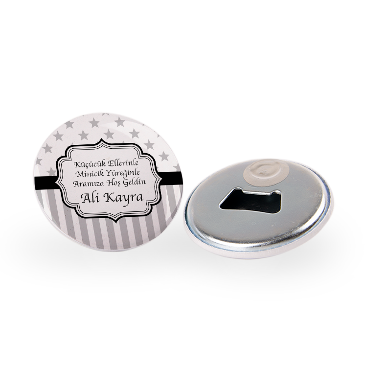 buton acacak magnet - yildiz gri
